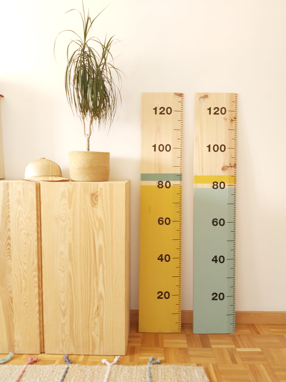 Régua de Crescimento - Azul Trend / Risca Mostarda