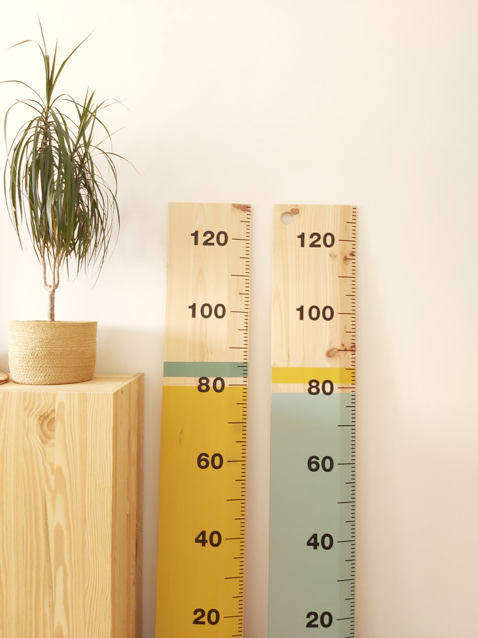 Régua de Crescimento - Mostarda / Risca Verde Selvagem