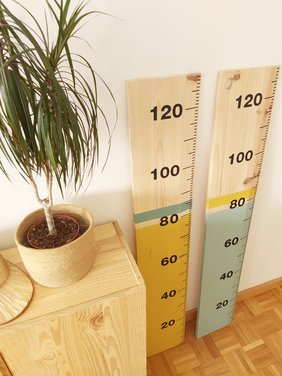 Régua de Crescimento - Mostarda / Risca Verde Selvagem