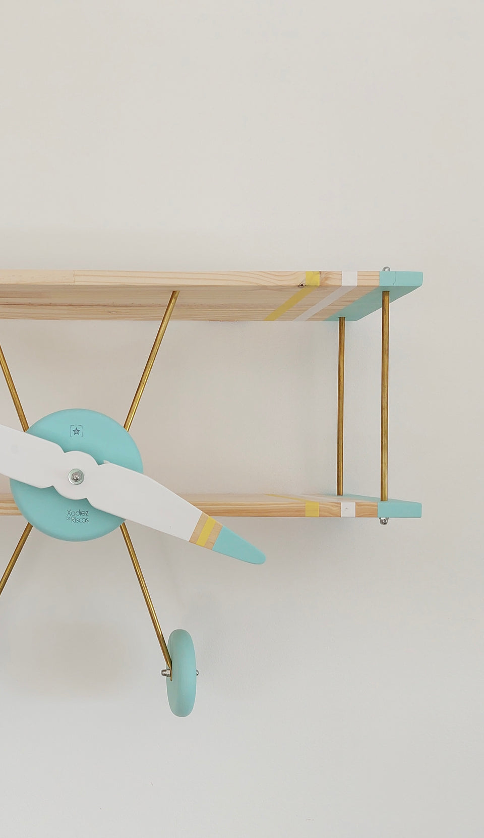 Prateleira Avioneta Verde Agua - Agua Green Aircraft Shelf