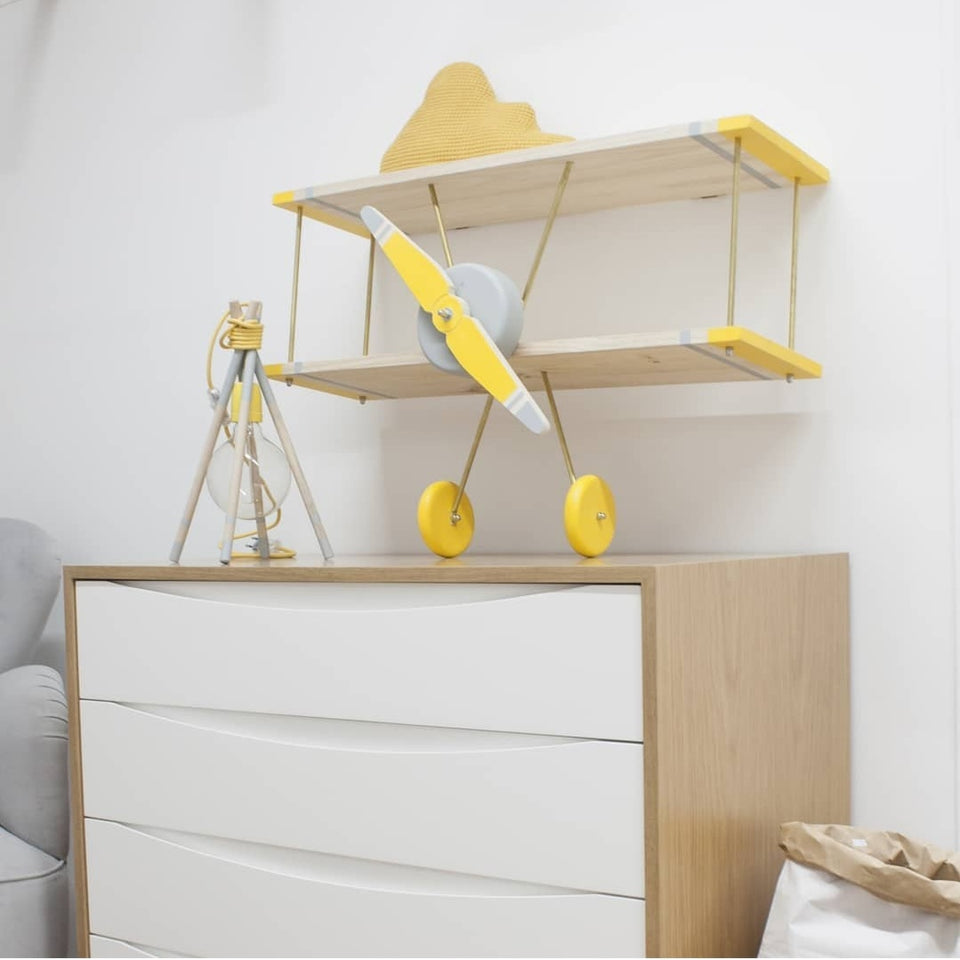 Prateleira Avioneta Amarelo - Yellow Airplane Shelf