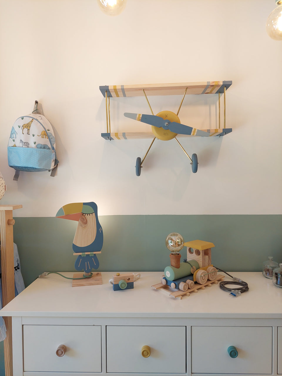 Prateleira Avioneta Azul Faraó - Pharaoh Blue Airplane Shelf