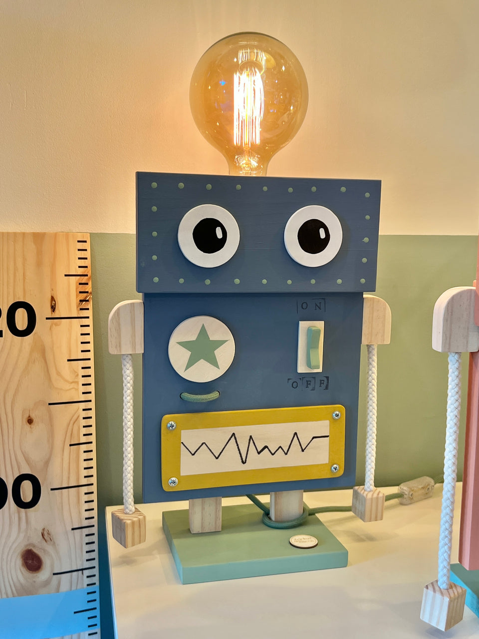 candeeiro de mesa Robot Azul - Robot Blue table lamp