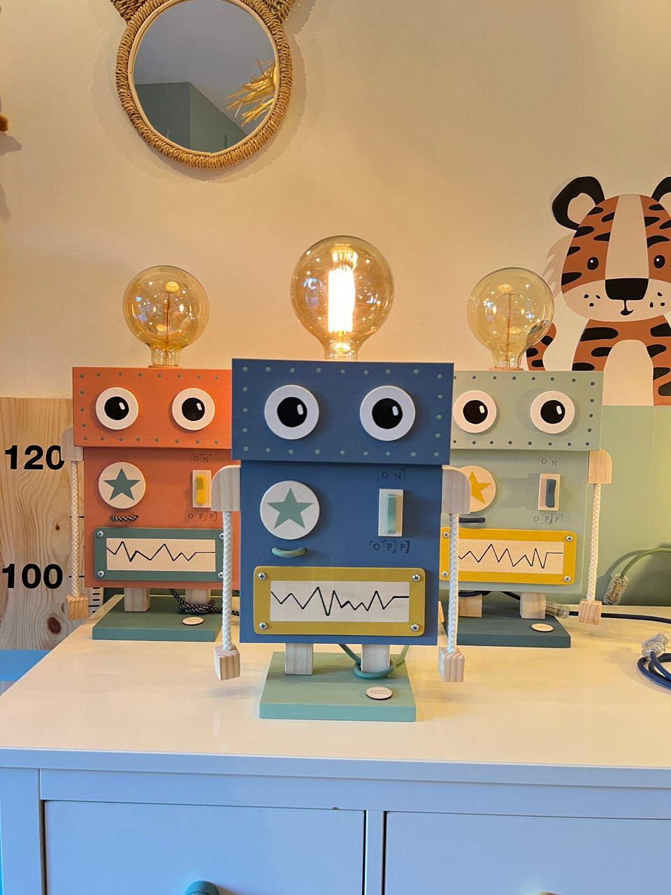 candeeiro de mesa Robot Azul - Robot Blue table lamp