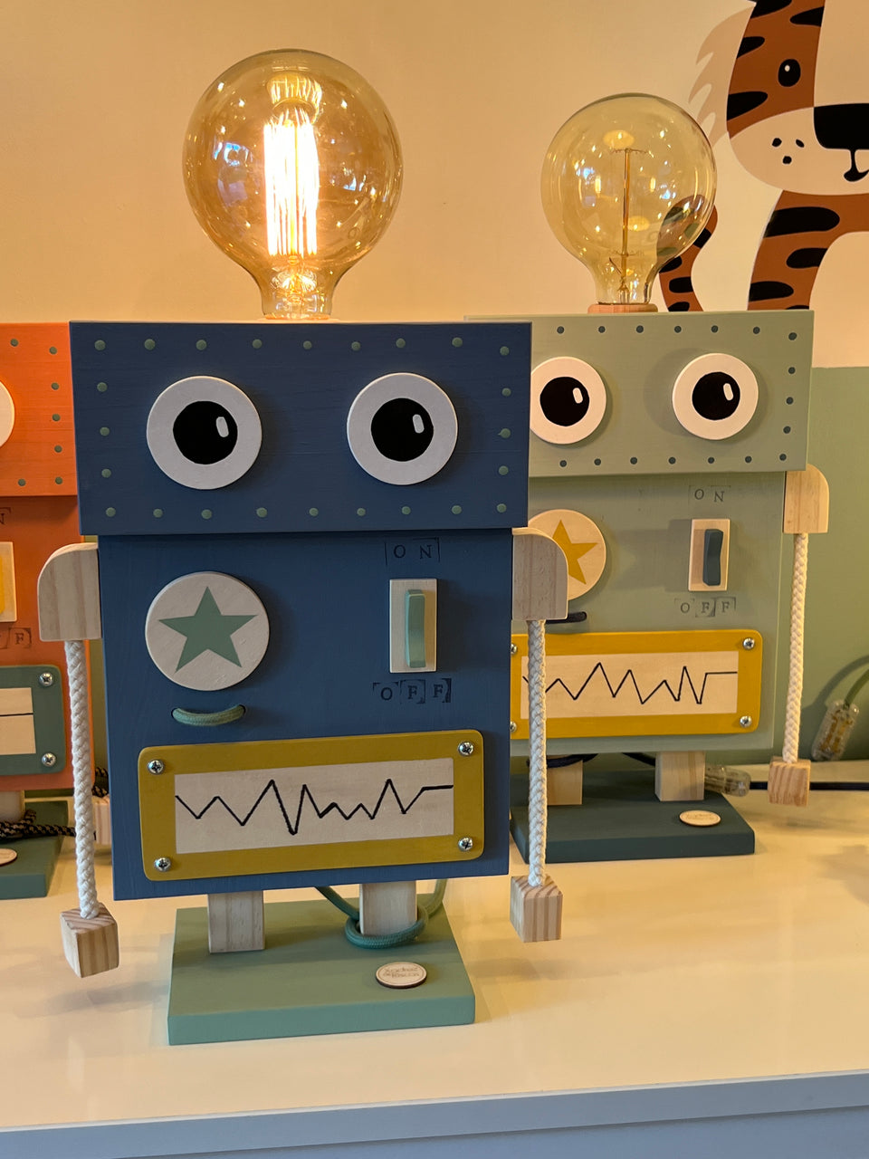 candeeiro de mesa Robot Azul - Robot Blue table lamp