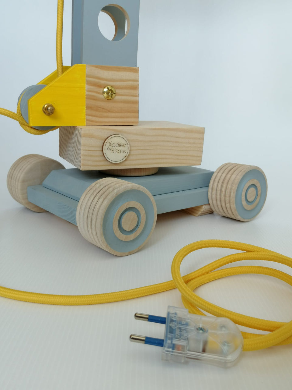 Candeeiro Grua de mesa Cinza - Gray table crane lamp