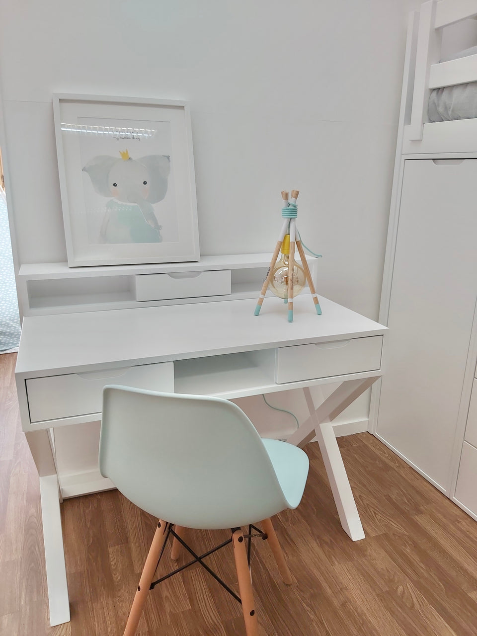 Candeeiro Tenda Teepee de mesa Verde Água - Teepee Tent Table Lamp Green Aqua