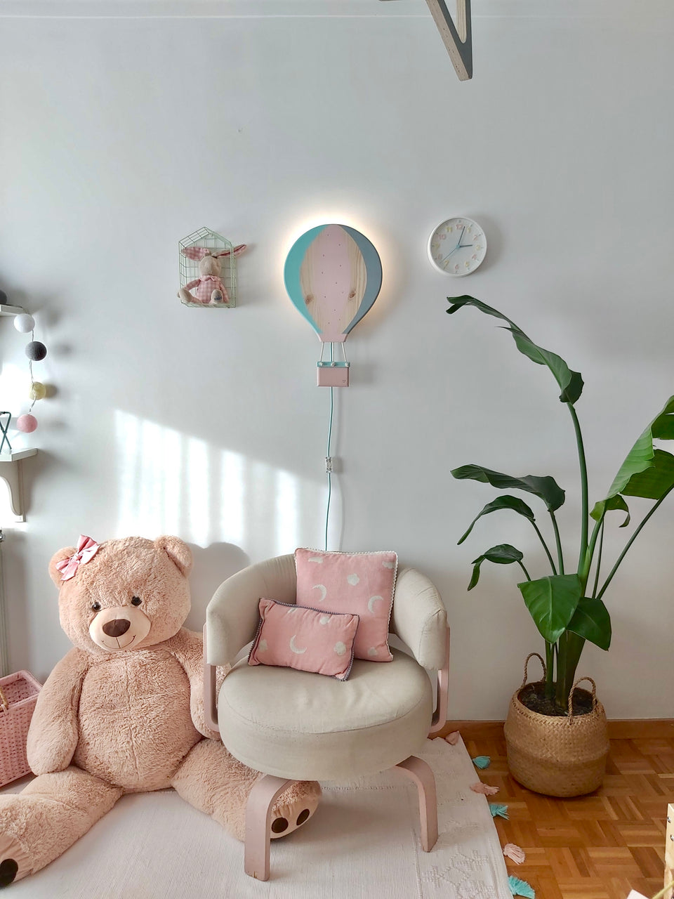 Candeeiro parede Balão Ar Quente Verde Água - Green Water Hot Air Balloon hallLamp