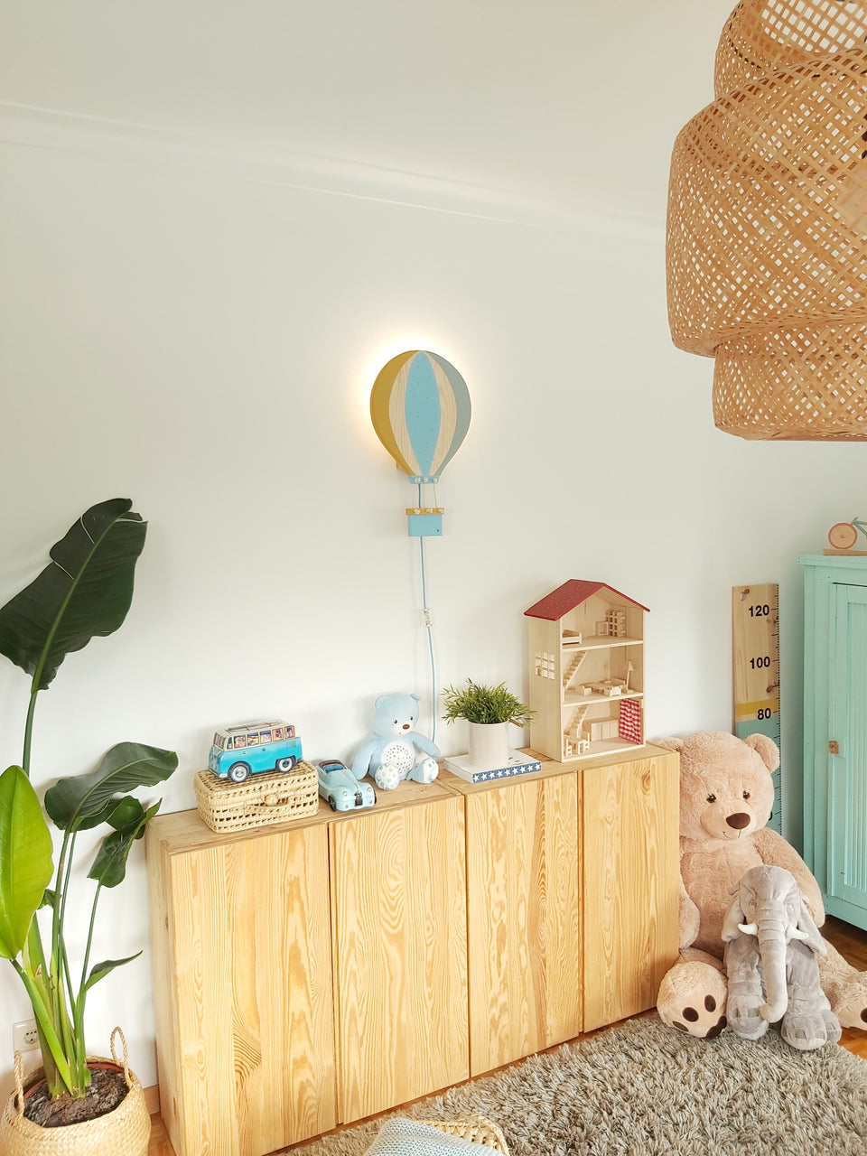 Candeeiro parede Balão Ar Quente Mostarda - Hot Air Balloon wall Lamp Mustard