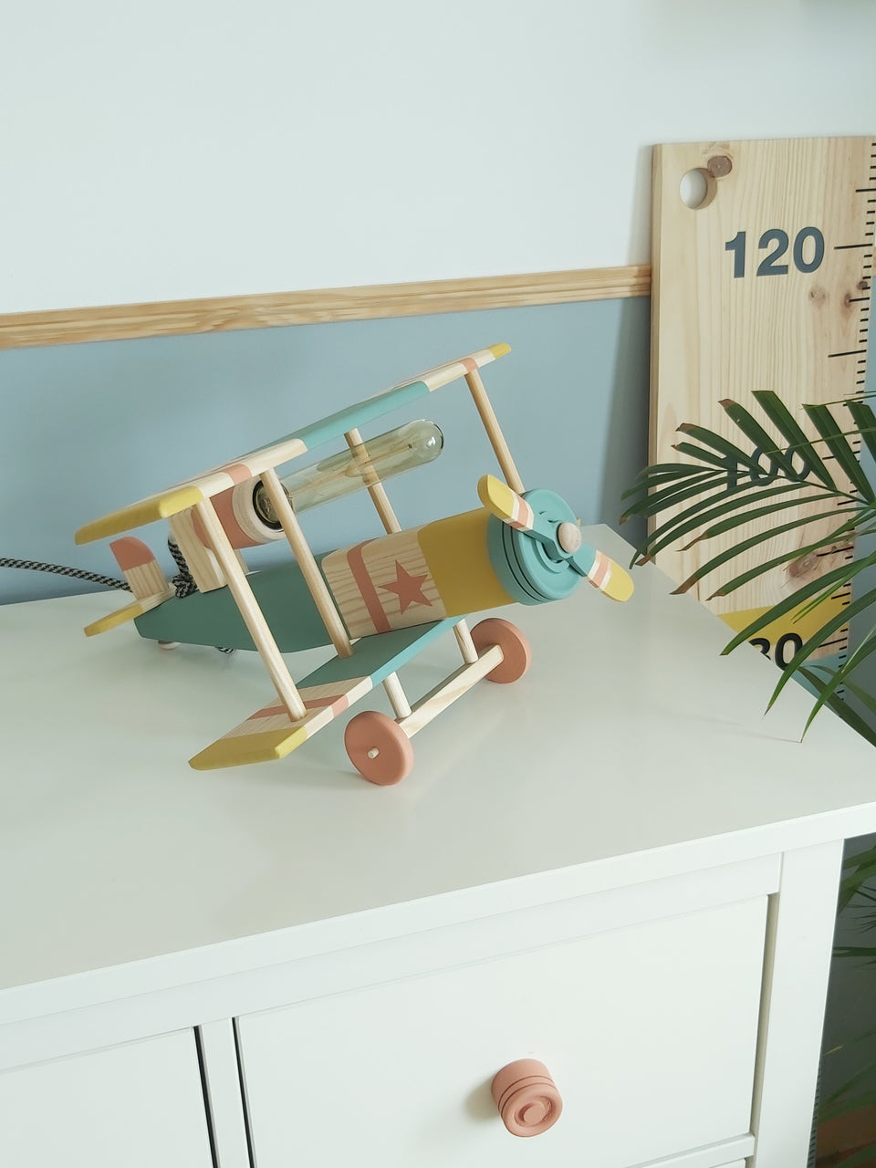 Candeeiro Avião de mesa verde selvagem - Airplane Table light Lamp wild Green