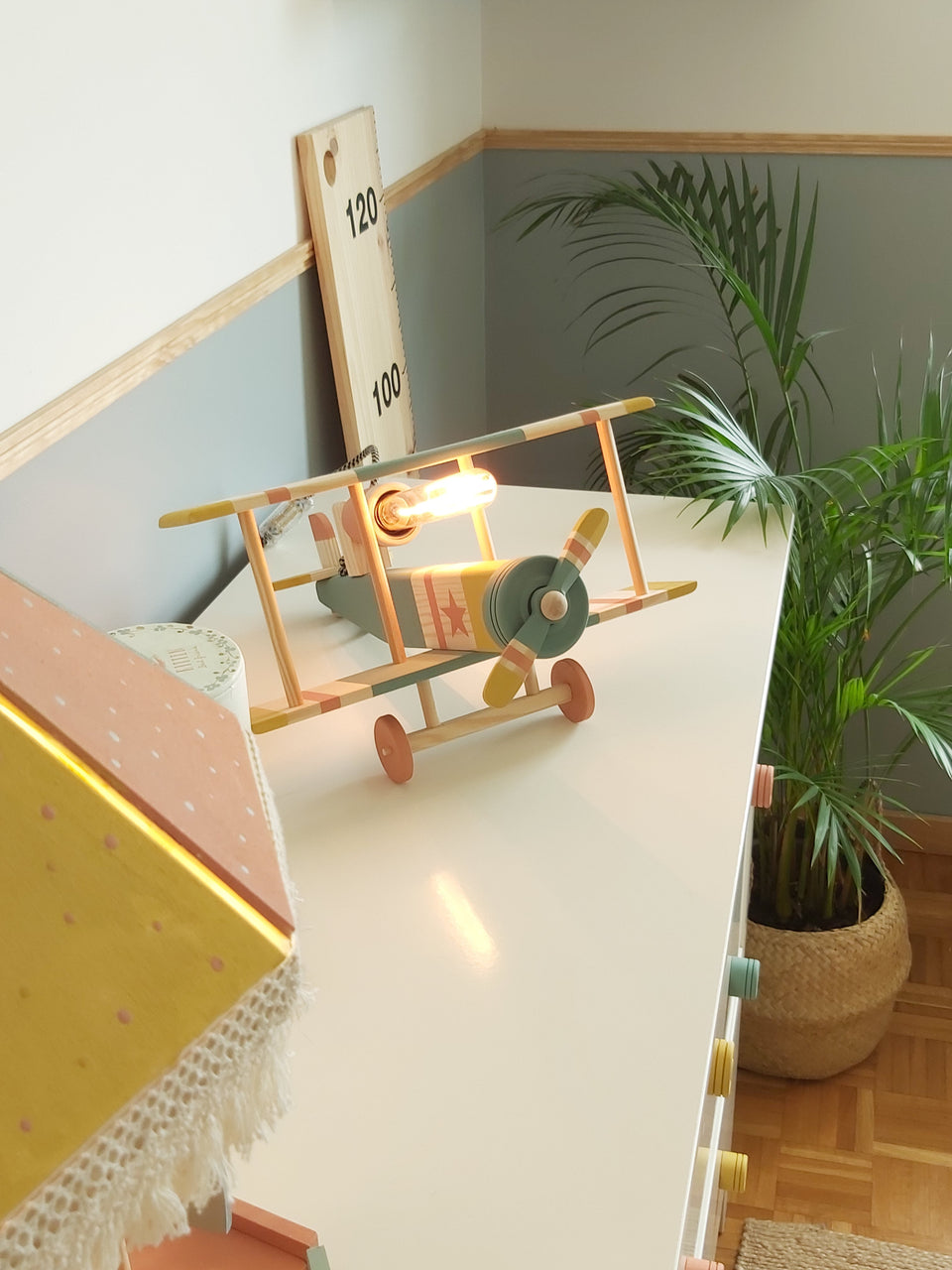 Candeeiro Avião de mesa verde selvagem - Airplane Table light Lamp wild Green