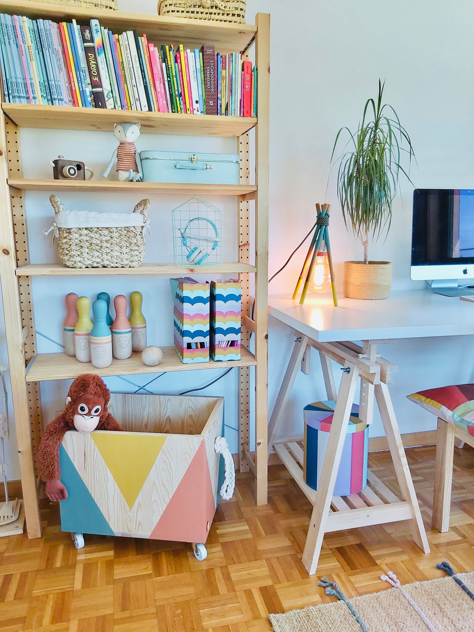 Wooden box - Caixote de arrumação -Terracota