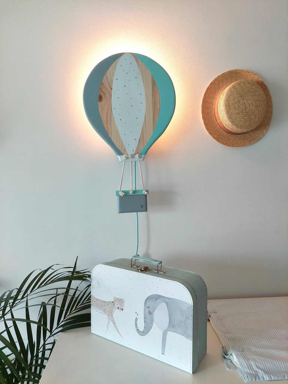 Candeeiro parede Balão Ar Quente Cinza - Gray Hot Air Balloon Wall Lamp