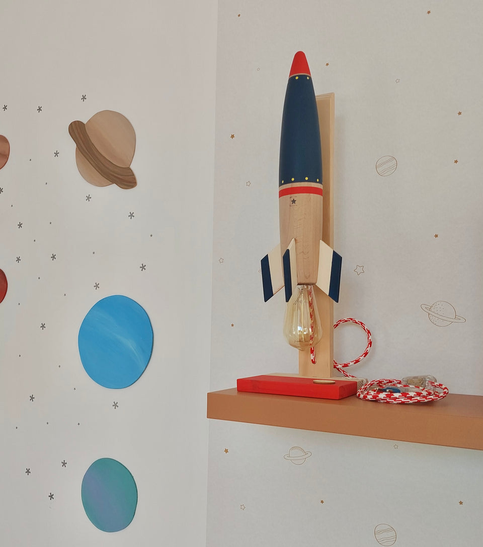 Candeeiro Foguetão de Mesa Azul Oxford - Oxford Blue Rocket Table Lamp