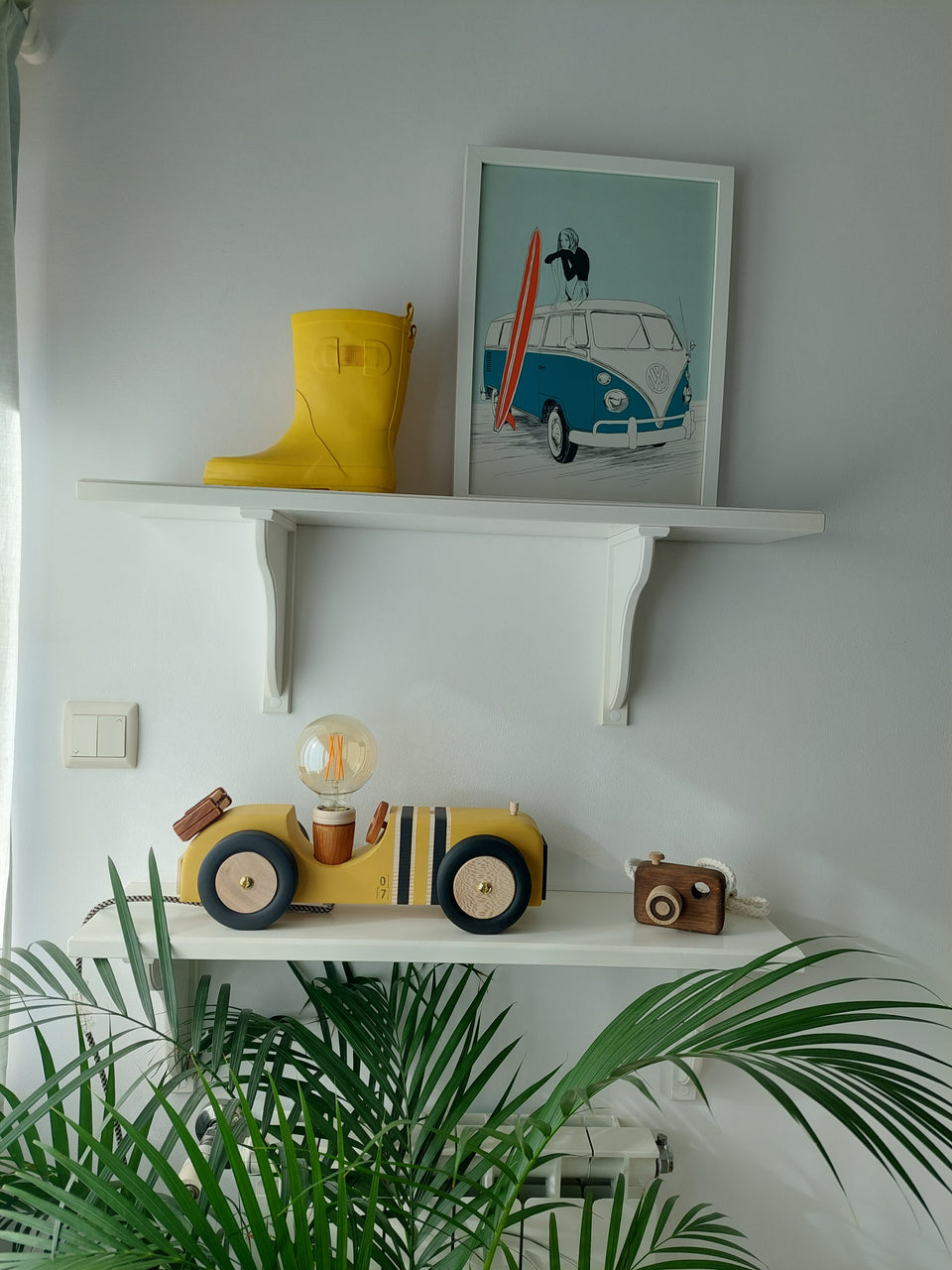 Candeeiro Carro de mesa Mostarda - Car table lamp Mustard