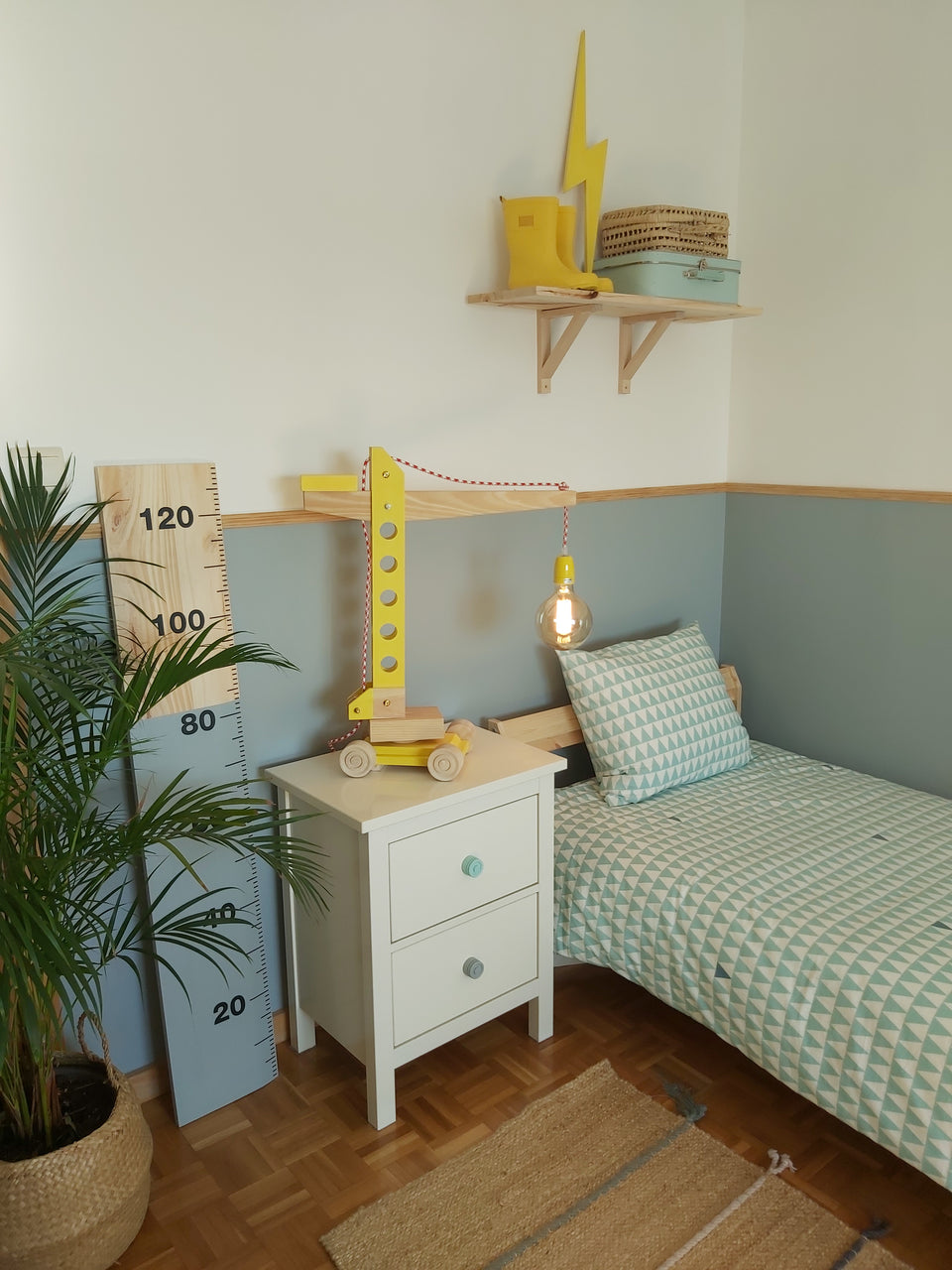 Candeeiro Grua de mesa Amarela - Yellow Table Crane Lamp