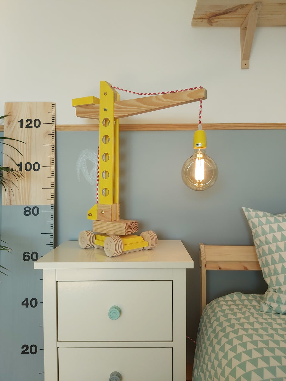 Candeeiro Grua de mesa Amarela - Yellow Table Crane Lamp