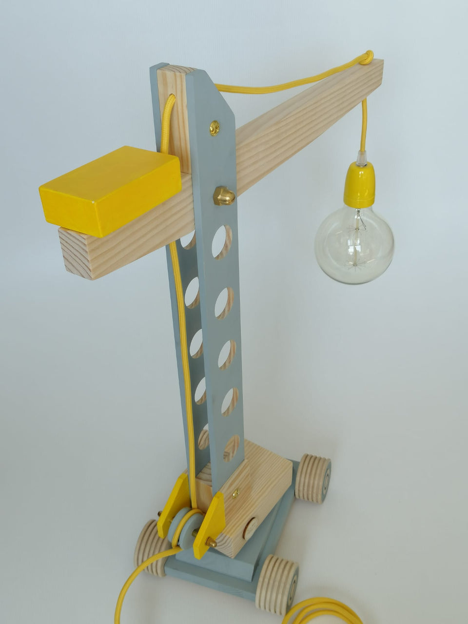 Candeeiro Grua de mesa Cinza - Gray table crane lamp