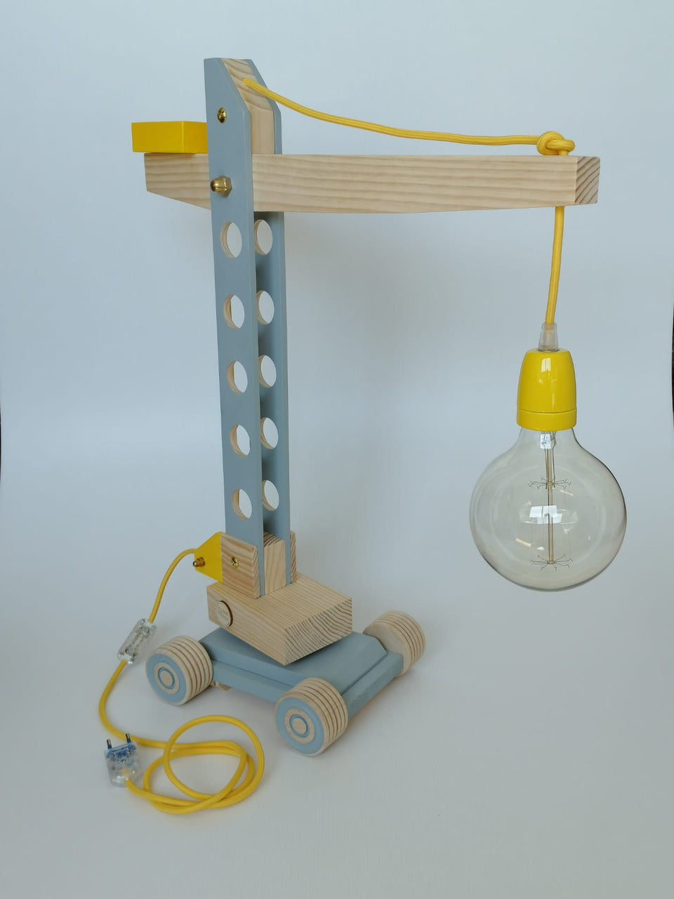 Candeeiro Grua de mesa Cinza - Gray table crane lamp