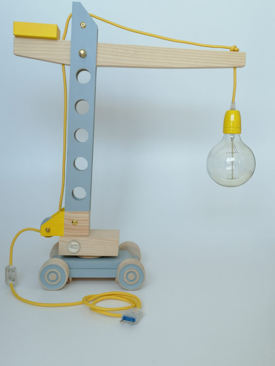 Candeeiro Grua de mesa Cinza - Gray table crane lamp