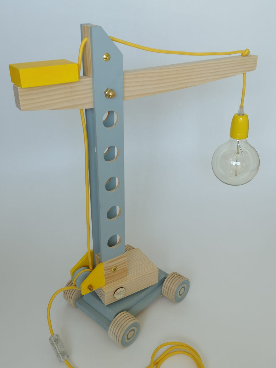 Candeeiro Grua de mesa Cinza - Gray table crane lamp