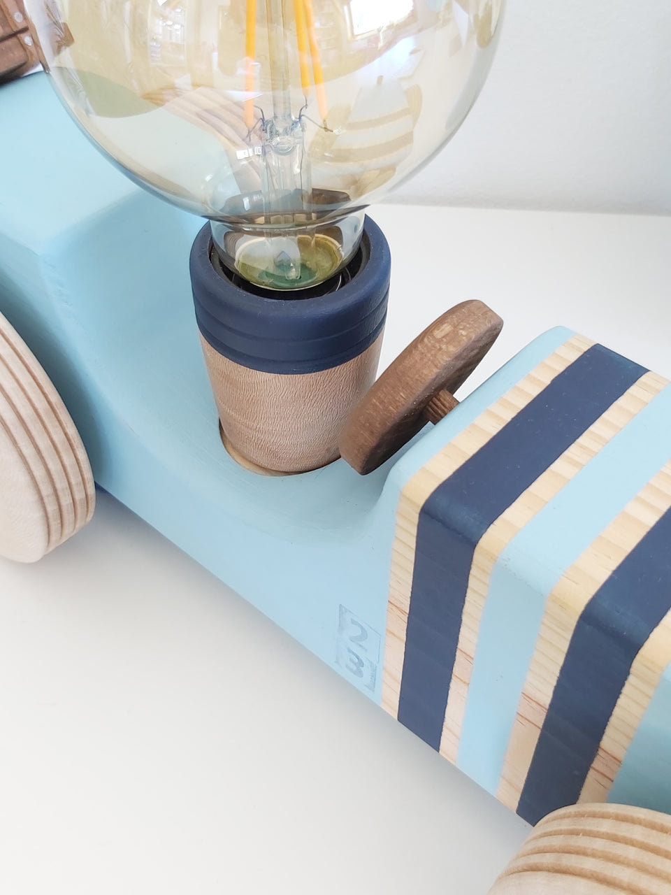 Candeeiro Carro de mesa Azul Bebé - Car table lamp baby blue