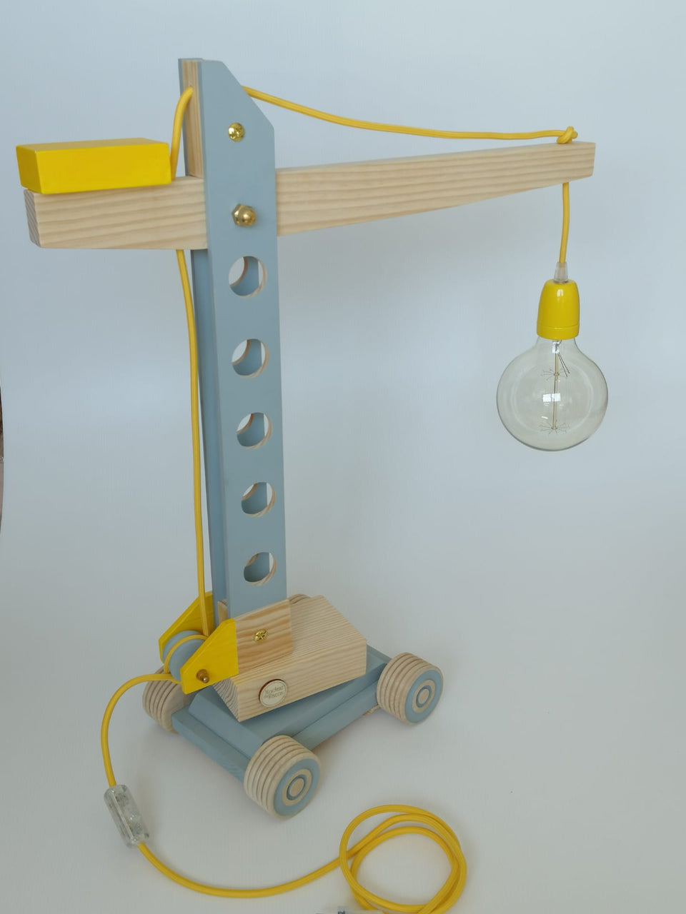 Candeeiro Grua de mesa Cinza - Gray table crane lamp