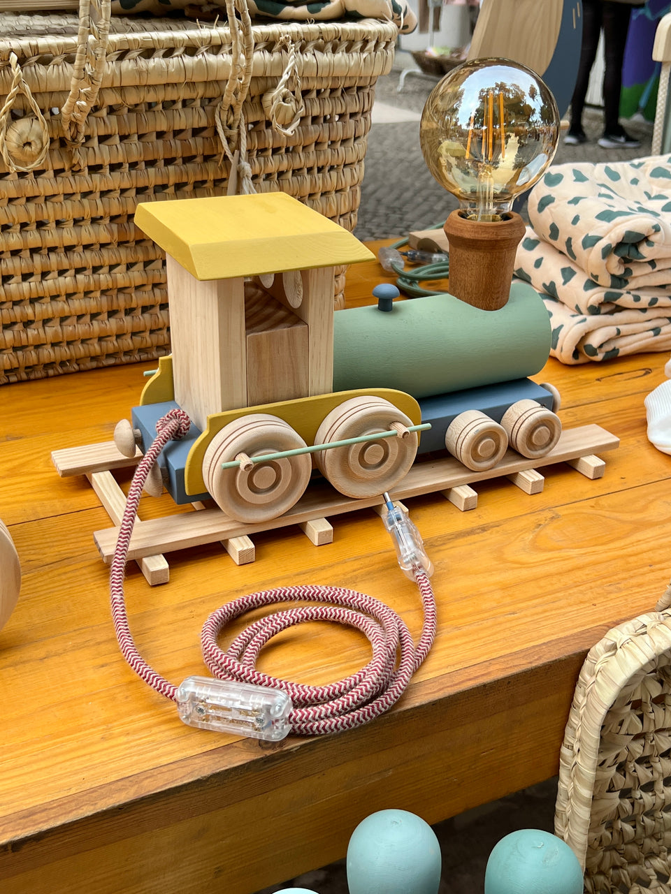 Candeeiro Comboio de mesa Azul Faraó - Pharaoh Blue Table Train Lamp