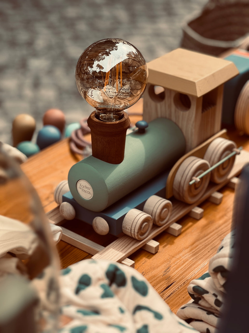 Candeeiro Comboio de mesa Azul Faraó - Pharaoh Blue Table Train Lamp