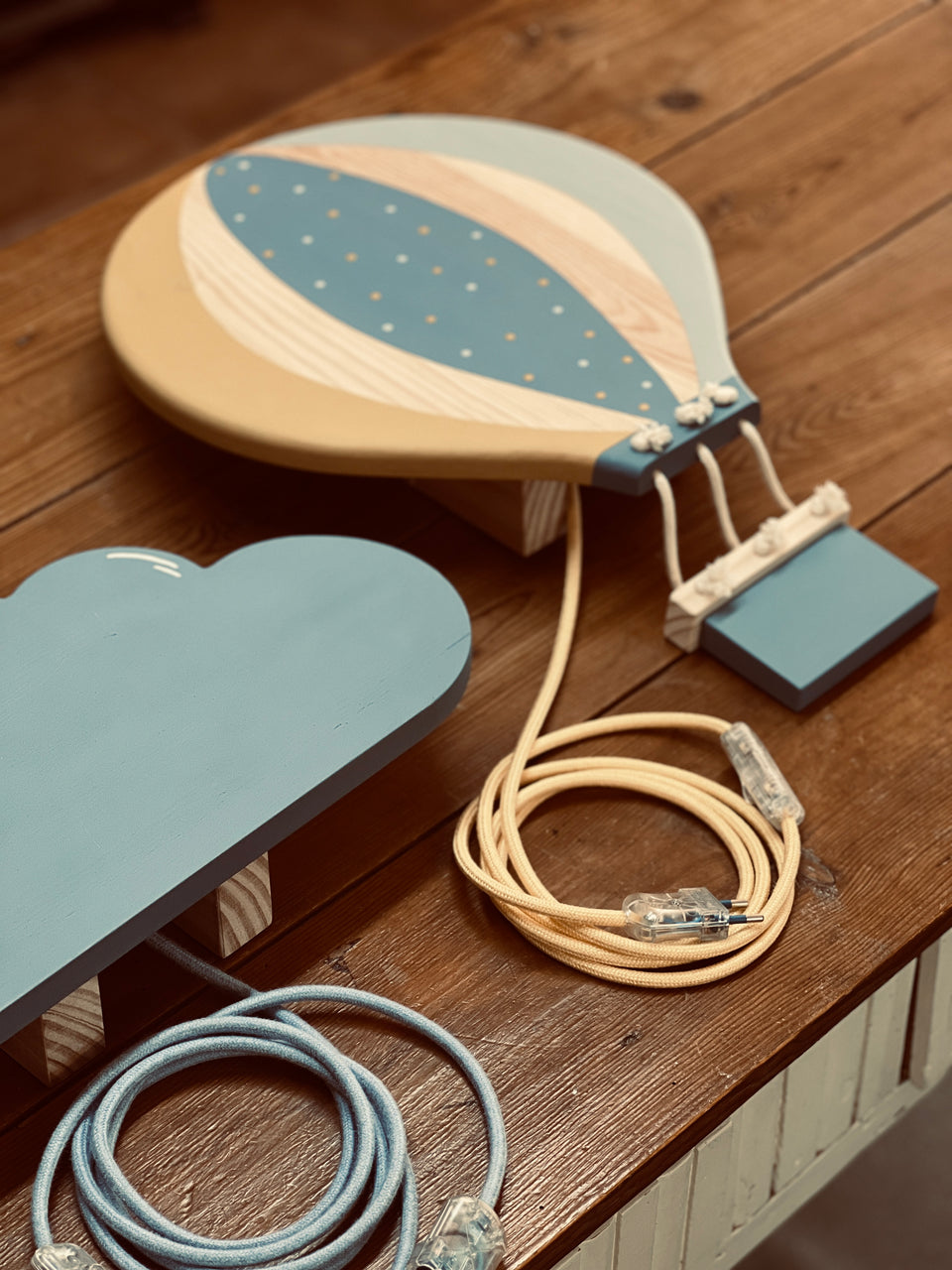 Candeeiro parede Balão Ar Quente Azul Faraó - Hot Air Balloon wall Lamp Pharaoh Blue