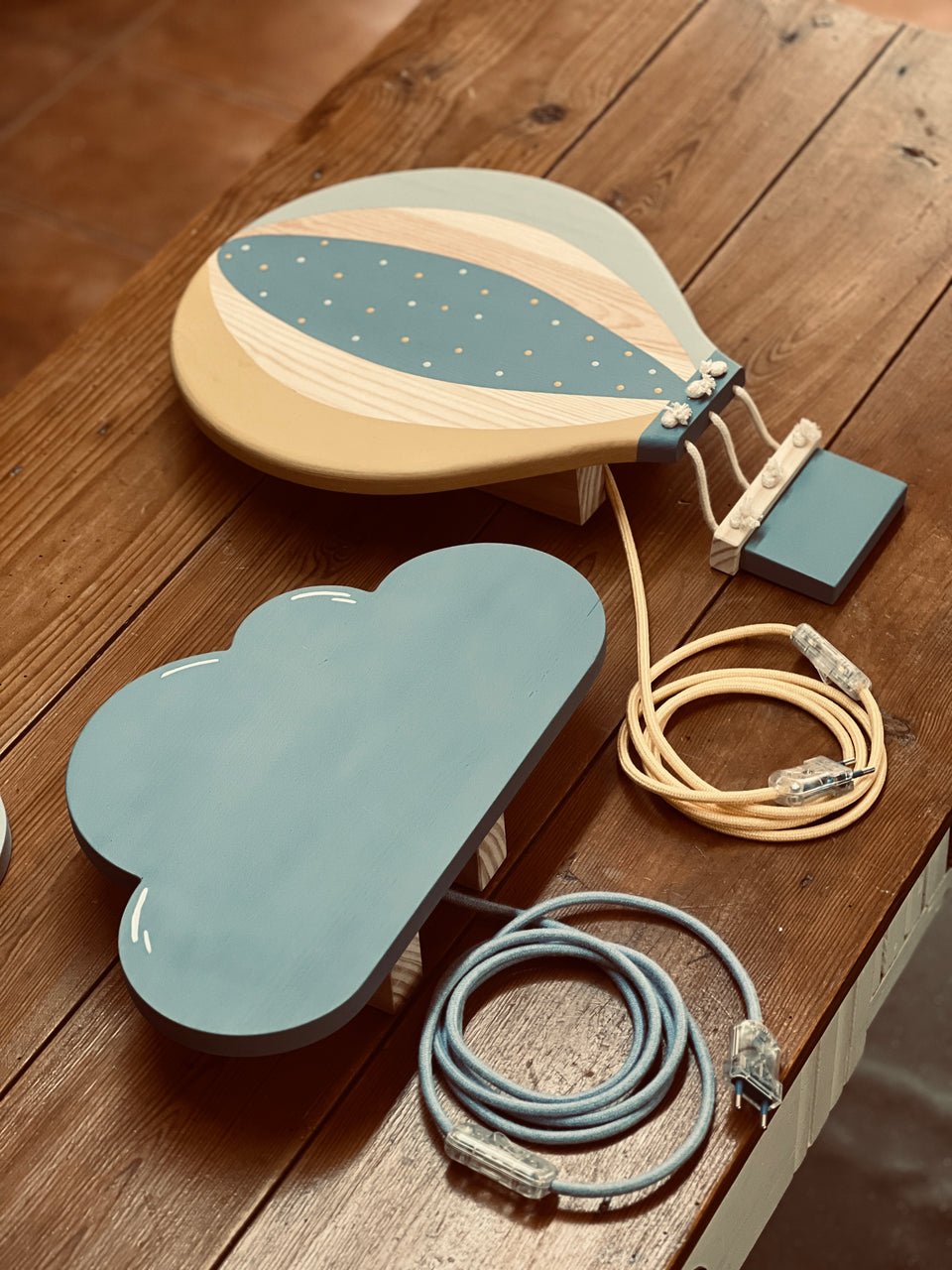 Candeeiro parede Balão Ar Quente Azul Faraó - Hot Air Balloon wall Lamp Pharaoh Blue