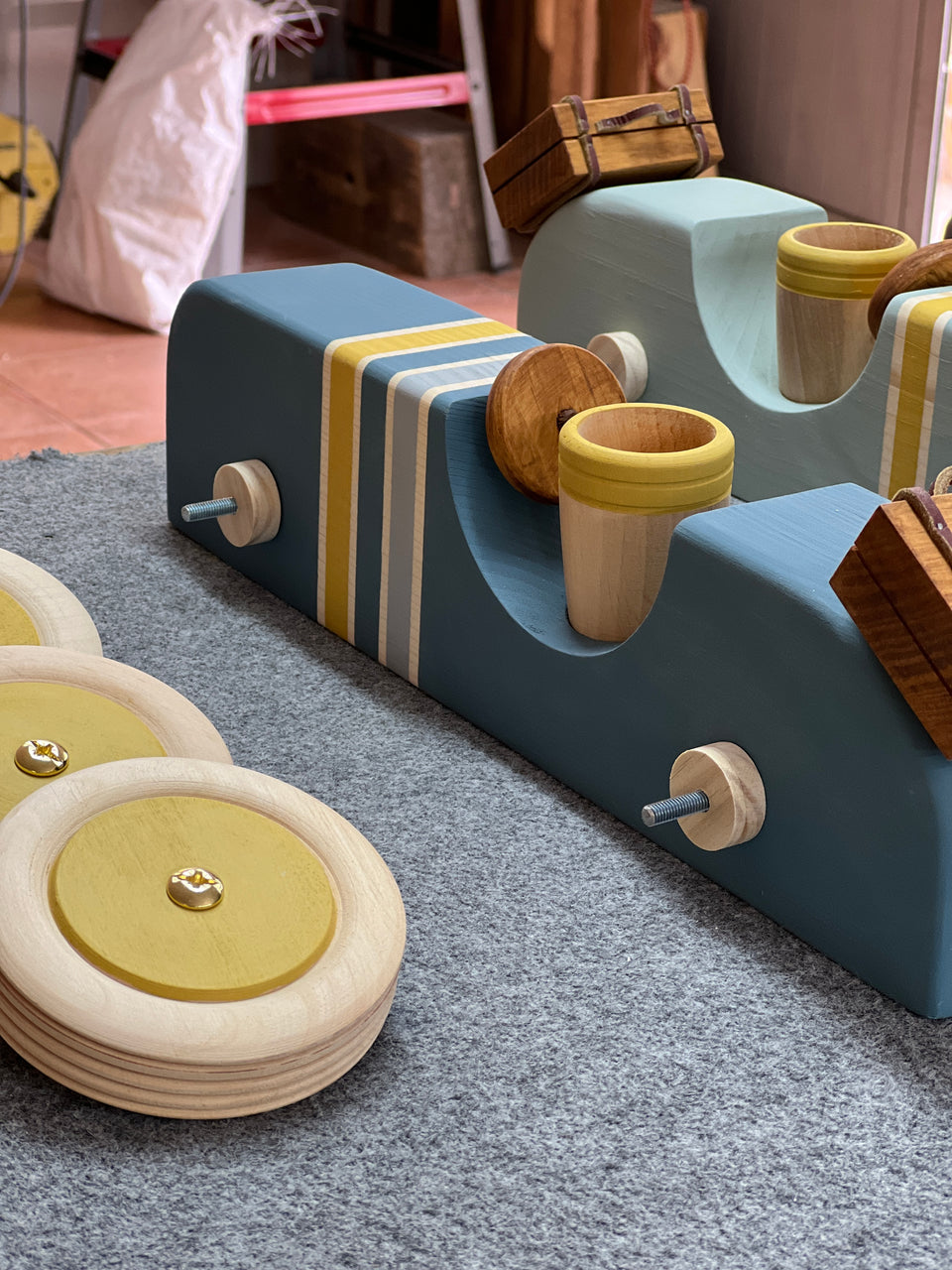 Candeeiro carro de mesa Azul Faraó - Car table lamp Pharaoh Blue