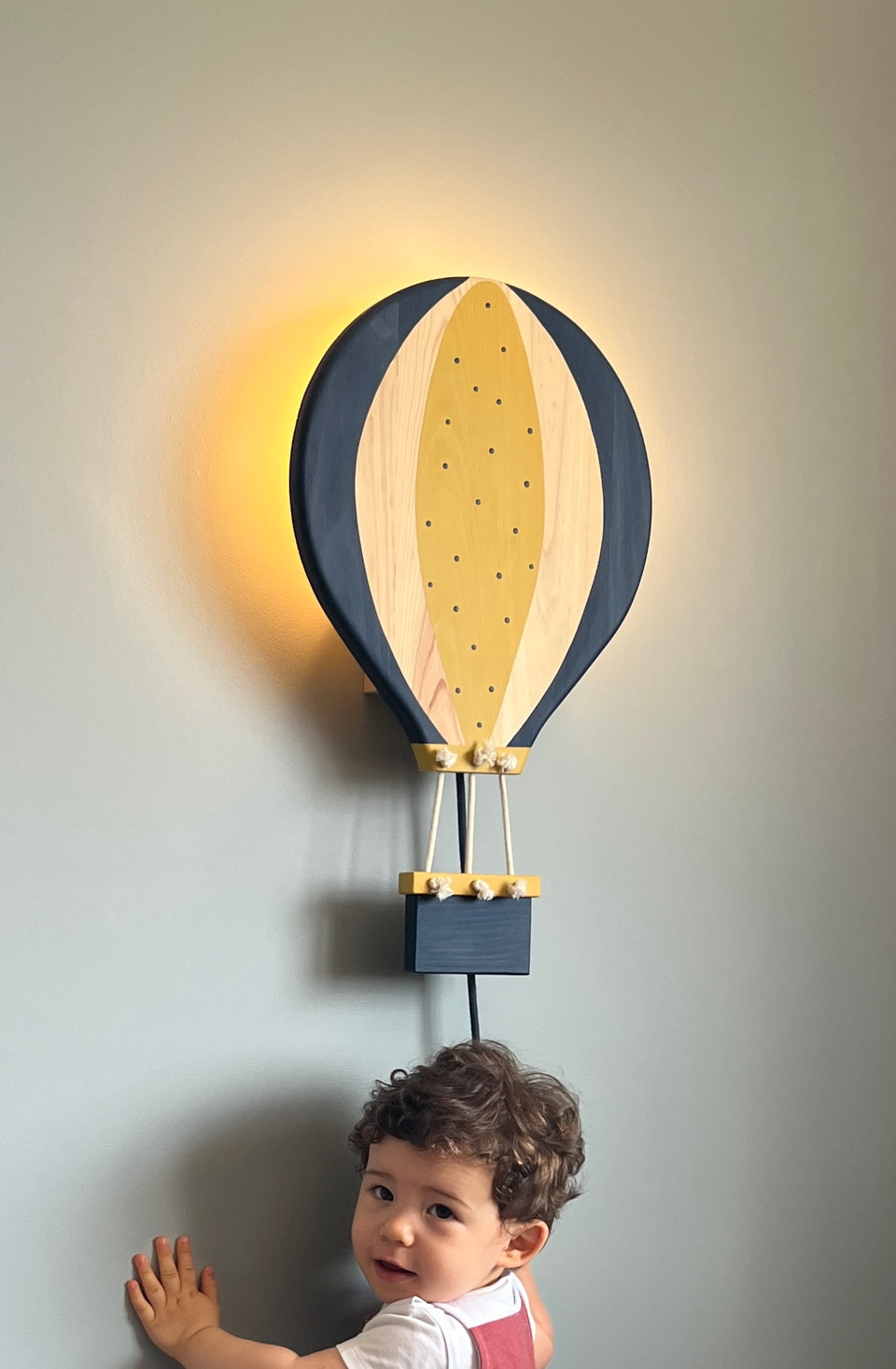 Candeeiro parede Balão Ar Quente Azul Oxford - Hot Air Balloon Wall Lamp Oxford Blue