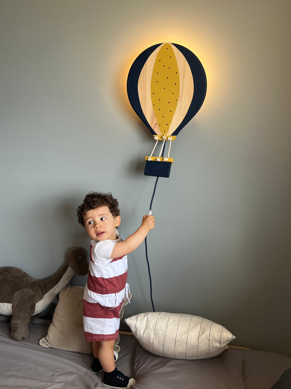 Candeeiro parede Balão Ar Quente Azul Oxford - Hot Air Balloon Wall Lamp Oxford Blue