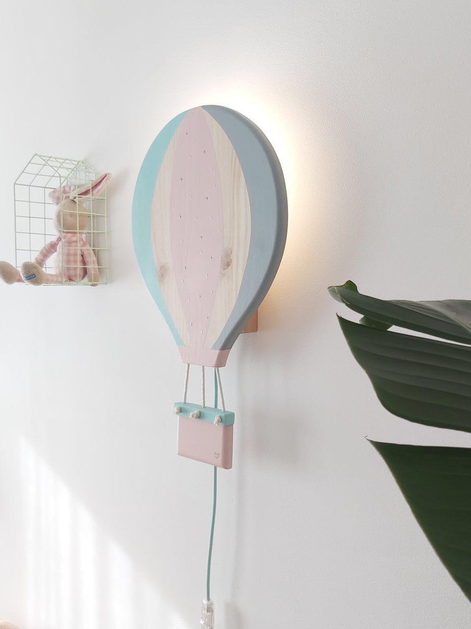 Candeeiro parede Balão Ar Quente Verde Água - Green Water Hot Air Balloon hallLamp