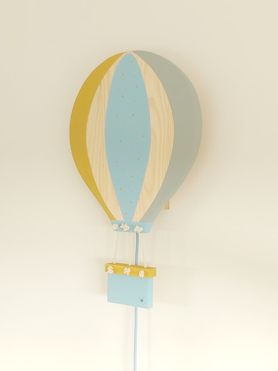 Candeeiro parede Balão Ar Quente Mostarda - Hot Air Balloon wall Lamp Mustard