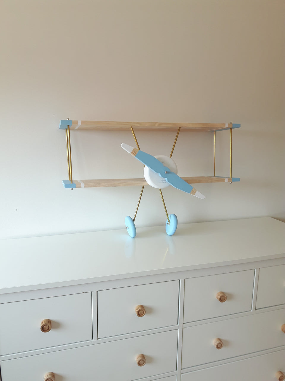 Prateleira Avioneta Azul Bebe - Baby Blue Airplane Shelf