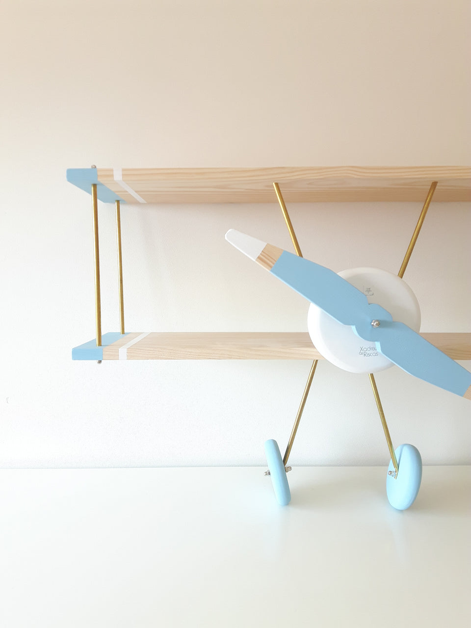 Prateleira Avioneta Azul Bebe - Baby Blue Airplane Shelf