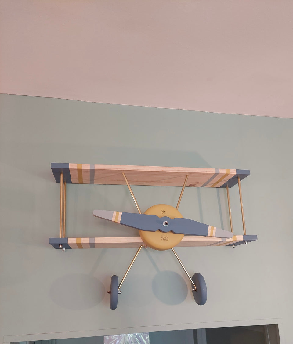 Prateleira Avioneta  Azul Faraó - Pharaoh Blue Airplane Shelf